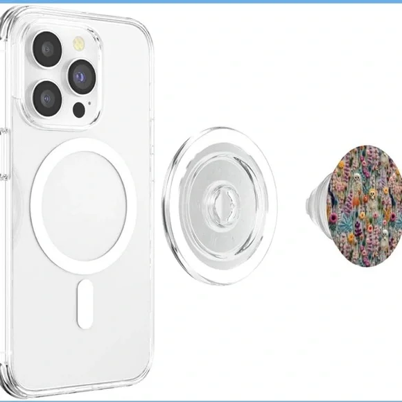 Boho Skeleton/wildflower MagSafe Popsocket (interchangeable) NWT - Picture 2 of 6